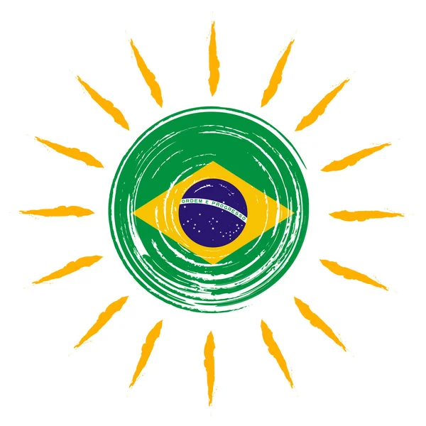 Güneşin altında Brezilya bayrağı — Stok fotoğraf