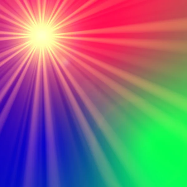 Estrela com raios de luz do arco-íris — Fotografia de Stock