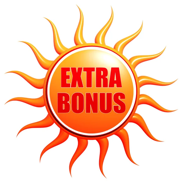 Summer extra bonus in 3d sun label — Stock Photo, Image