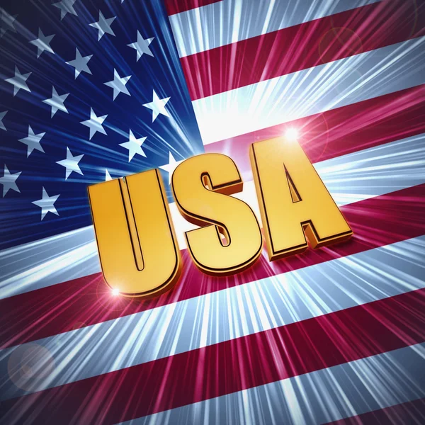 USA con bandiera americana splendente — Foto Stock