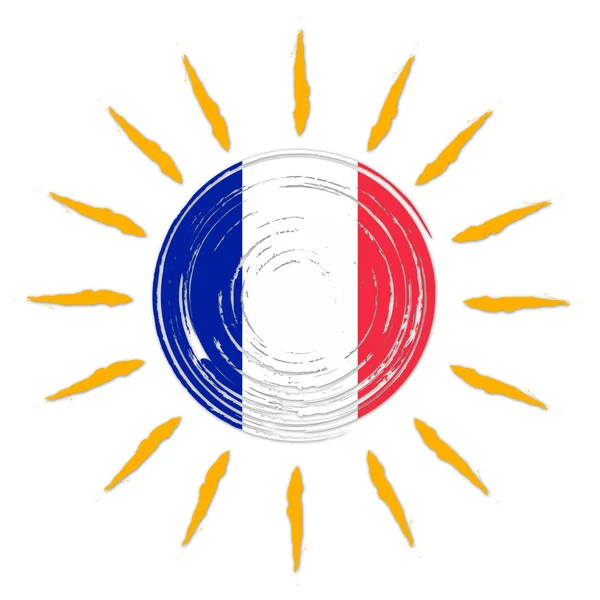 Французский флаг на солнце — стоковое фото