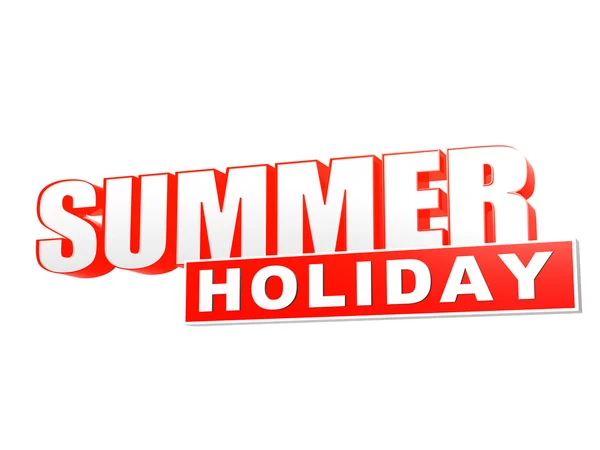 Banner blanco naranja de vacaciones de verano - letras y bloque — Foto de Stock