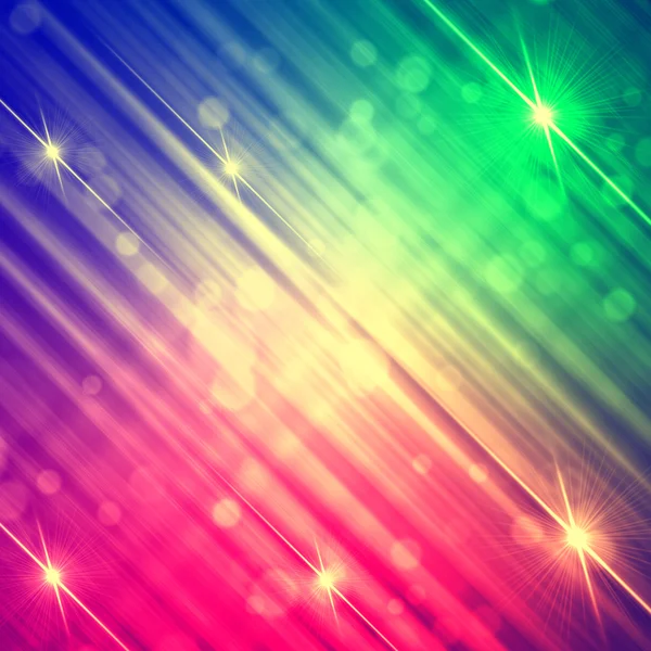 Abstract motley rainbow background with shining lines and stars — Stock Photo, Image