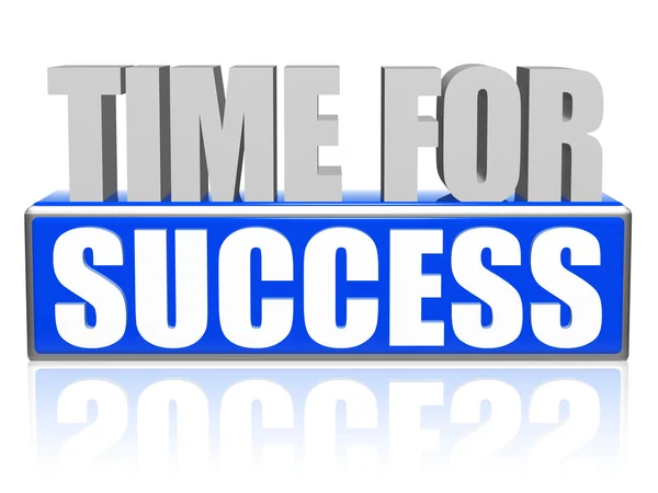 Time for success in 3d letters and block — Stock Photo, Image