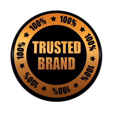 Güvenilir marka 100 yüzdeleri altın siyah daire etiketi
