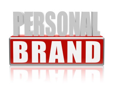 Personal brand in blue white banner - letters and block clipart