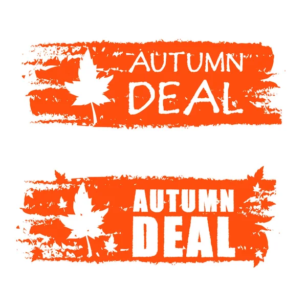 Herfst deal getekend banners met val blad — Stockfoto