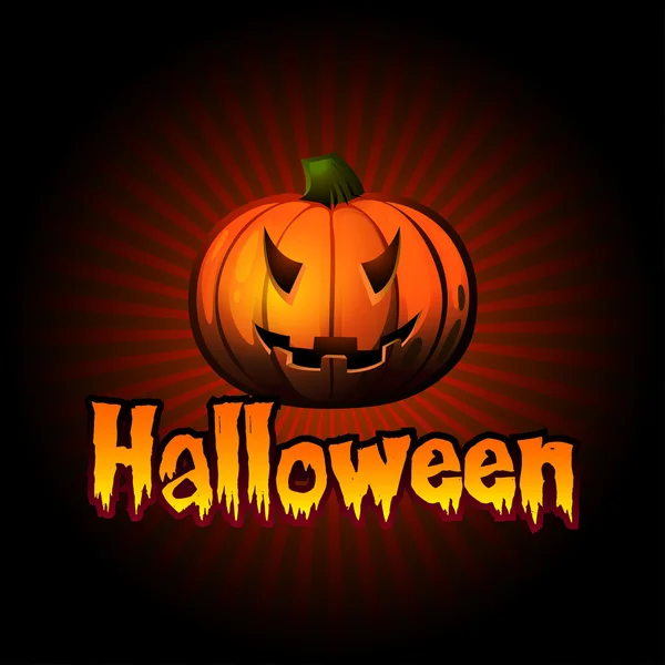 Tarjeta de Halloween con calabaza y rayos —  Fotos de Stock
