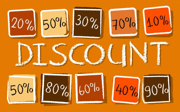 Autumn discount and percentages in squares - retro orange label — Stock Photo, Image