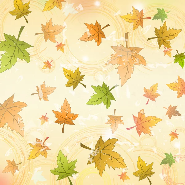Autumn leaves over old paper retro background — Stock Photo, Image
