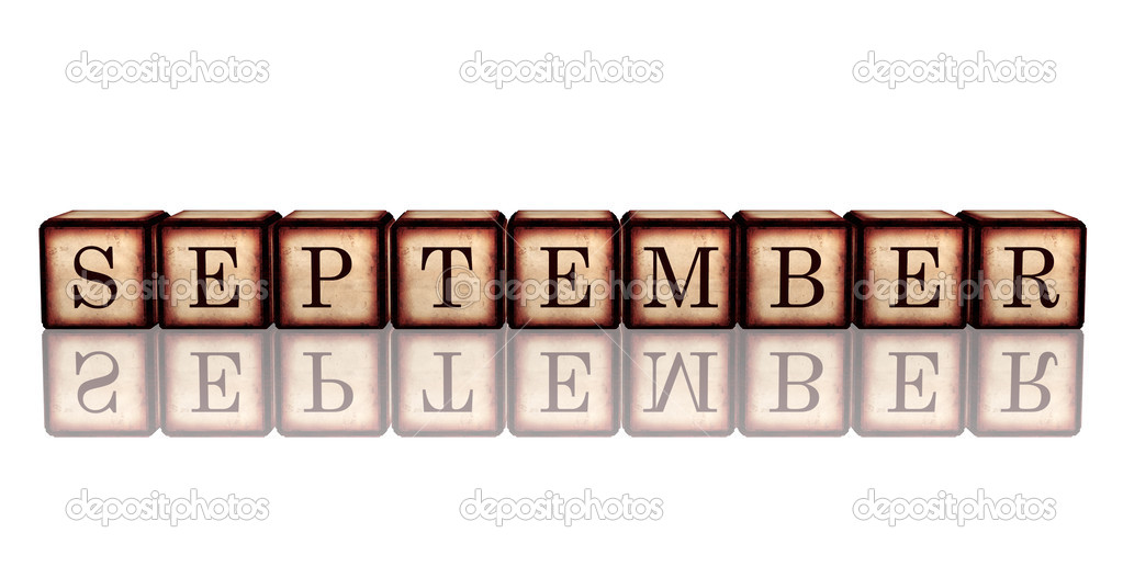 september in 3d wooden cubes