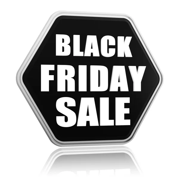 Black friday sale black hexagon banner — Stock Photo, Image