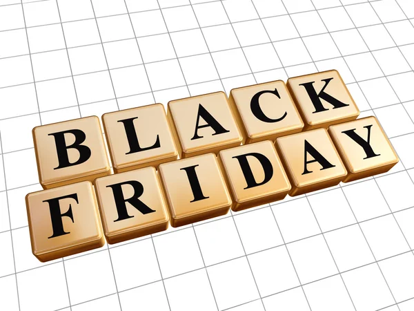 Black friday in golden cubes — Stock Photo, Image