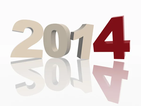 3d new year 2014 in red and grey figures — Stock Photo, Image