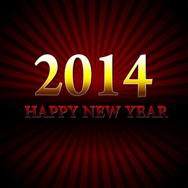 Altın mutlu yeni yıl 2014 Kızıl ışınları