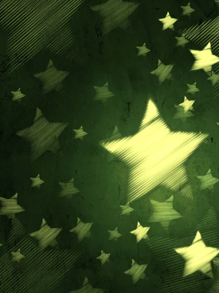 Абстрактный зеленый фон с полосатыми звездами, вертикальный — стоковое фото
