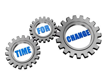 Time for change in silver grey gears clipart