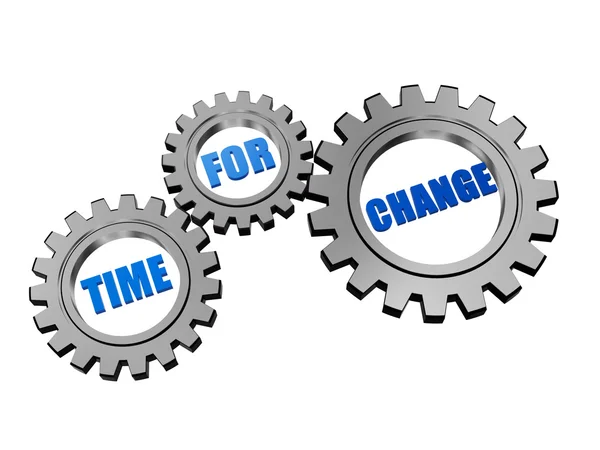 Time for change in silver grey gears — Stock Photo, Image