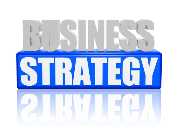 Strategia aziendale in lettere 3d e blocco — Foto Stock