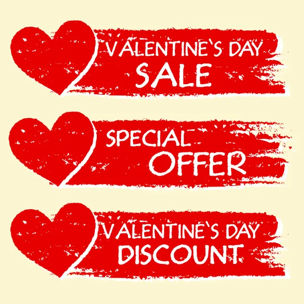 Valentines day sale and discount, special offer with hearts in r — Stock Photo, Image