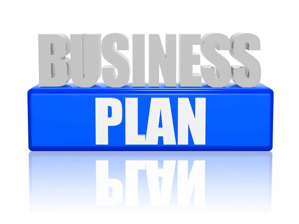 Business plan in 3d letters and block — Stock Photo, Image