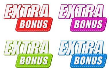 dört renk etiketleri, düz tasarım ekstra bonus