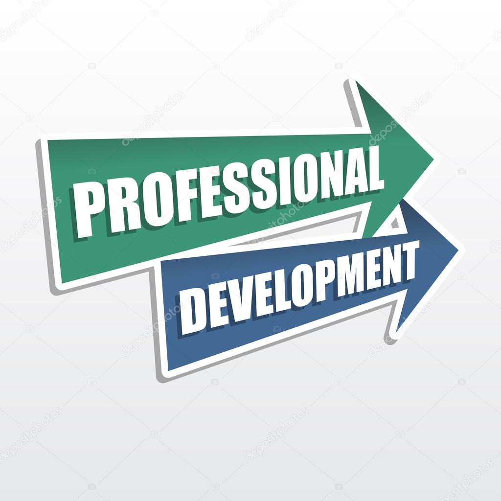 professional development in arrows, flat design