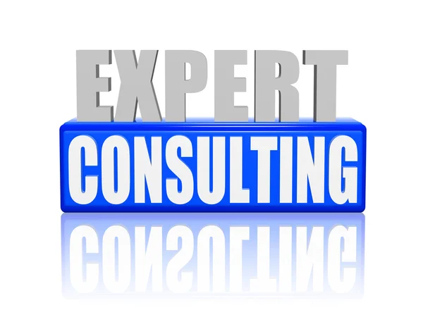 Expert consulting in 3d letters and block — Stock Photo, Image