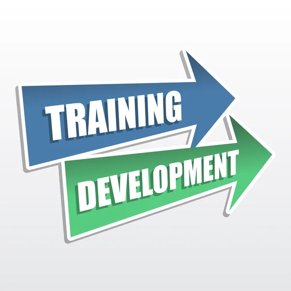 Desenvolvimento de treinamento em setas, design plano — Fotografia de Stock