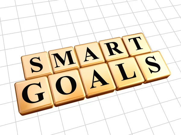 Smart goals in golden cubes — Stock Photo, Image