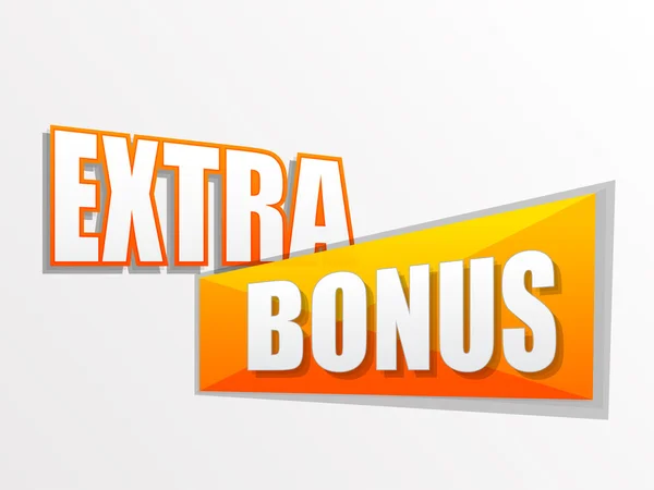 Extra bonus in flat design label — Stock Photo, Image