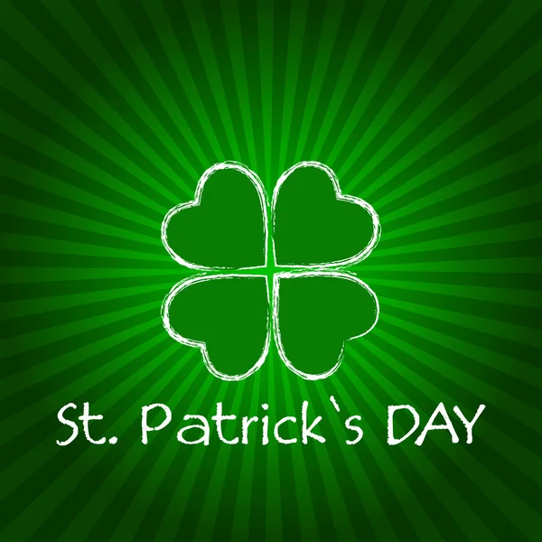 St. patrick's day med gröna shamrock och strålar — Stockfoto