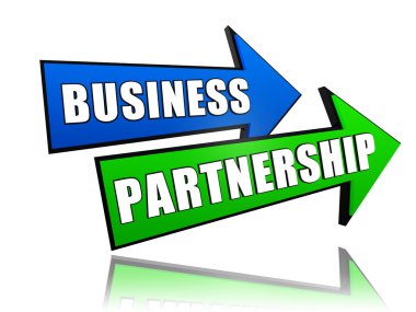 Business partnership in arrows clipart