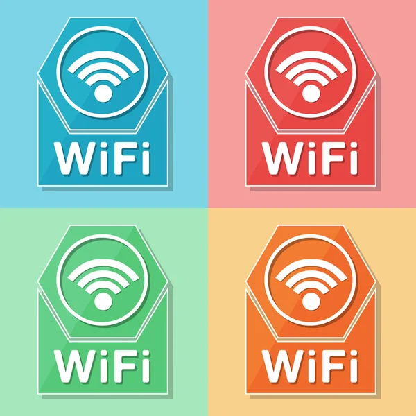 Wifi 상징, 4 가지 색상 웹 아이콘 — 스톡 사진