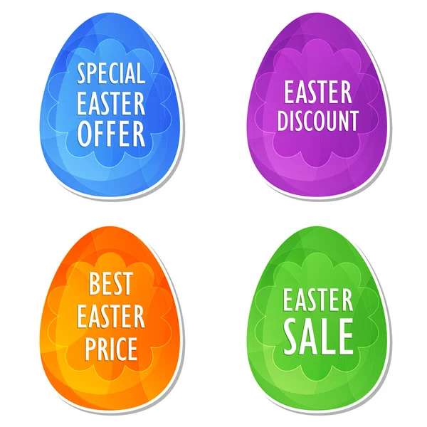 Easter sale, offer, discount and price in four colors easter egg — Stock Photo, Image