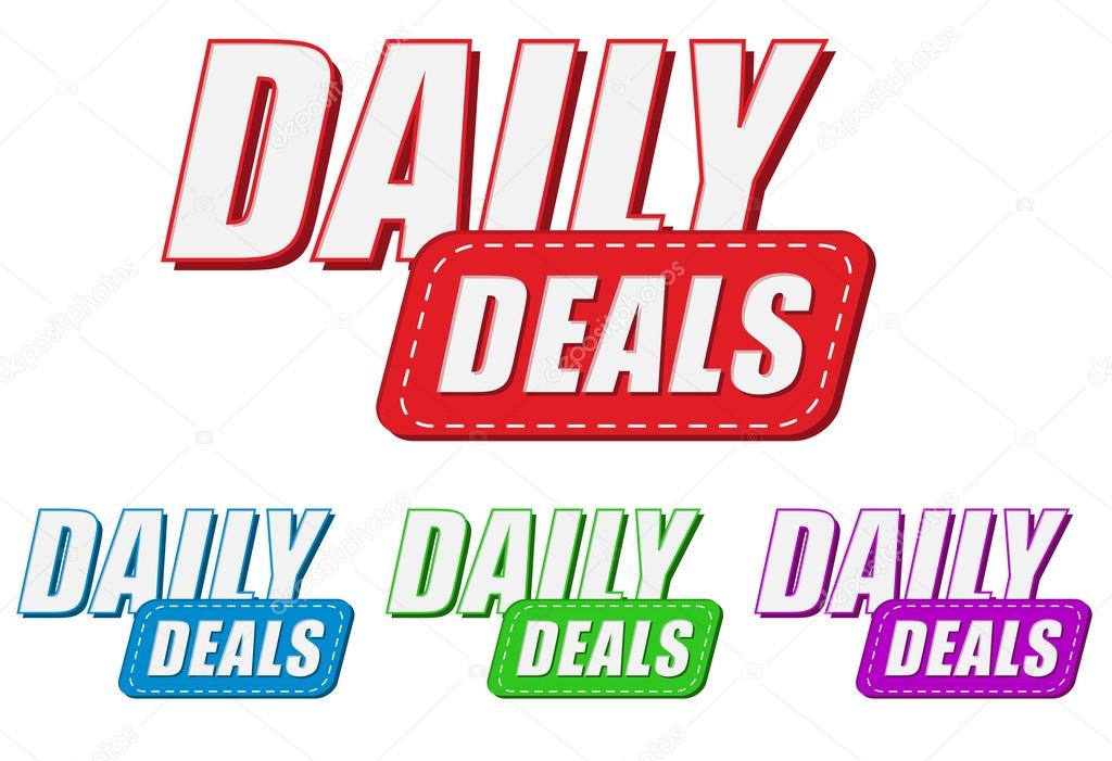 Daily deals, four colors labels