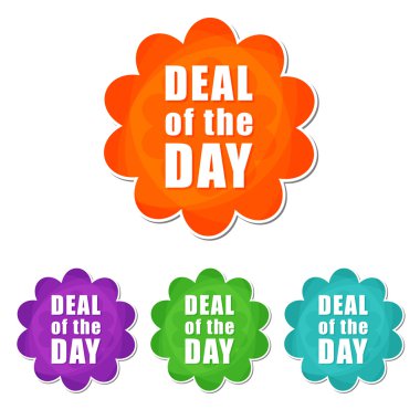 dört renk çiçek etiketlerde gün Deal