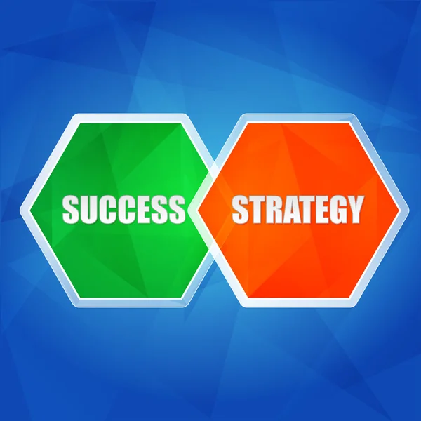 Success and strategy in hexagons, flat design — Stock Photo, Image