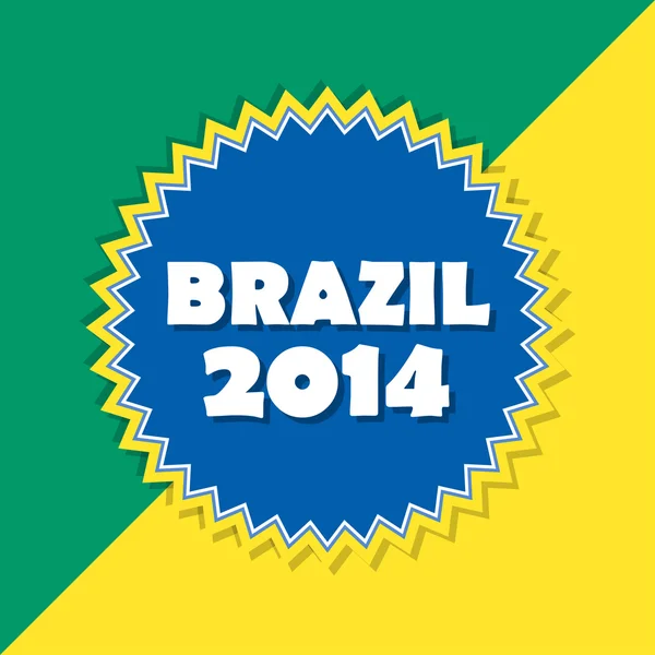 Brasil 2014, label retro — Stok Foto