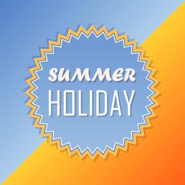 yaz tatili, retro etiket, düz tasarım