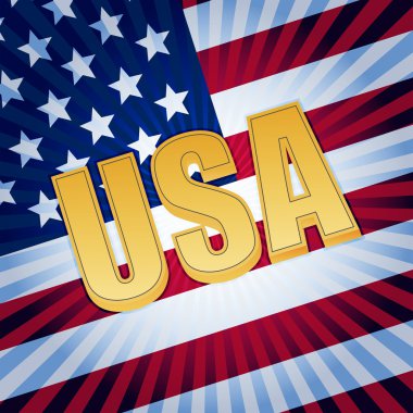 Amerikan bayrağı parlayan ile ABD harfler
