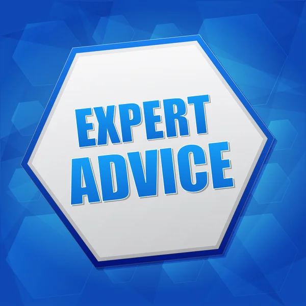 Expert advice in hexagon, flat design — Stock Photo, Image