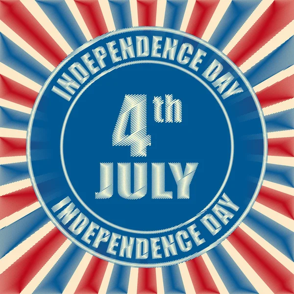 在 7 月-美国独立日-复古徽章 4 — 图库照片