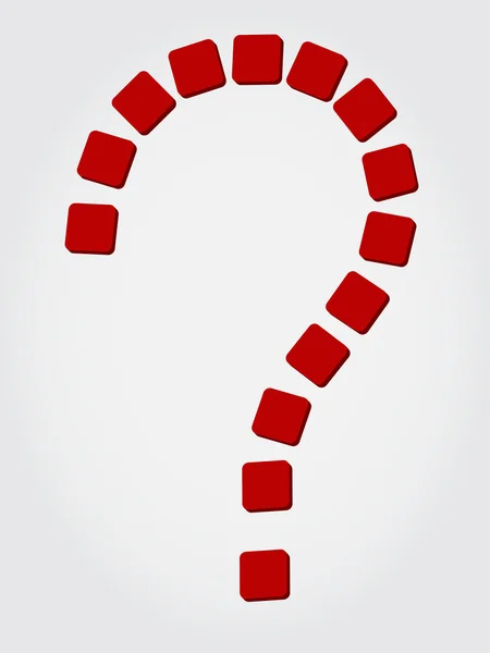 Sinal de pergunta de blocos planos vermelhos — Fotografia de Stock