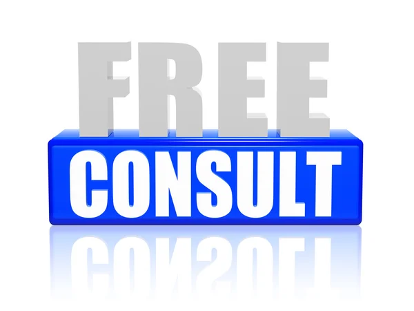 Free consult in 3d letters and block — Stock Photo, Image