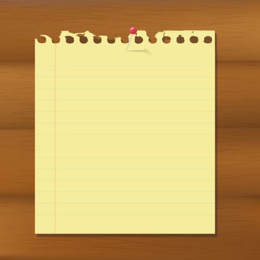 boş bir not kağıdına ahşap kahverengi zemin