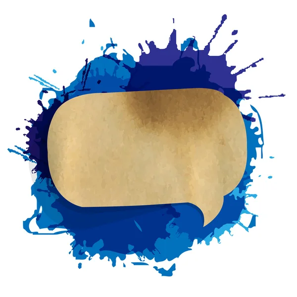 Blue Grunge Blob With Speech Bubble — Stock Vector