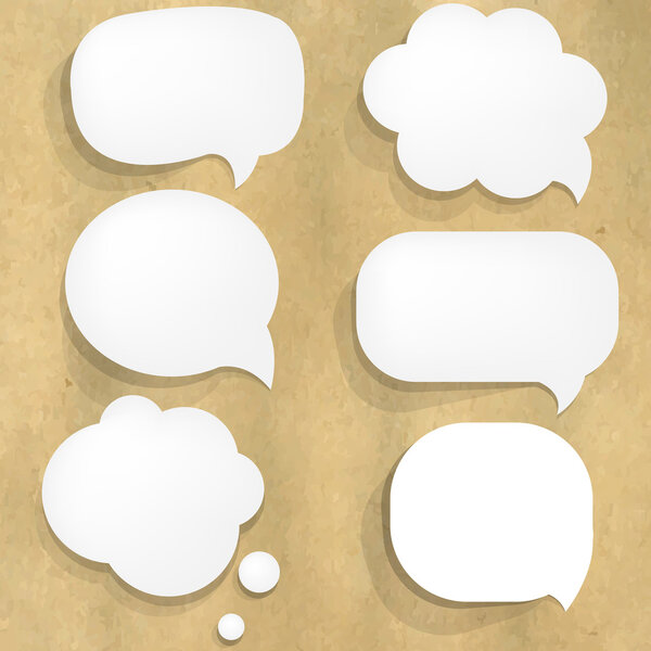 Cardboard Structure With White Paper Speech Bubble