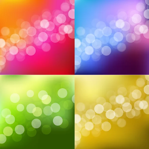 Fondo de luces de color con Bokeh — Vector de stock