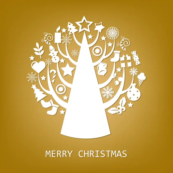 Merry Christmas Golden Card — Stock Vector